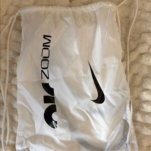 Nike White and Black Drawstring Backpack